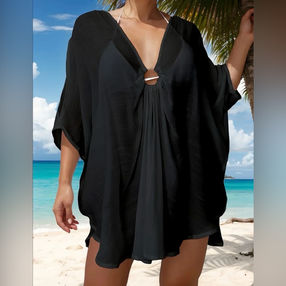 Elegant Black Swim Cover-Up